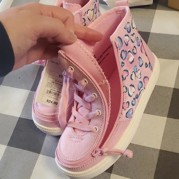 Pink Heart Pattern Kids Sneakers - Picture 6 of 6